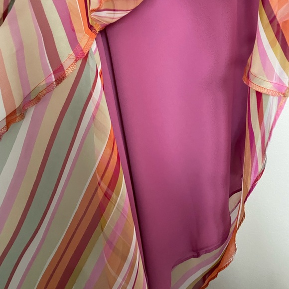 Y2K BCBG Maxazria Stripe Asymmetrical Cowl Neck Dress EUC - Picture 11 of 11